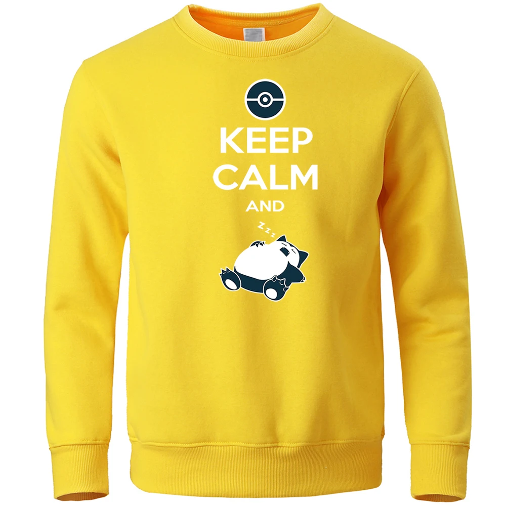 

Japan Anime Keep Clam And Sleep Snorlax Pullover Hoodie Winter Warm Street Outdoor Hoodies Top Men Crewneck Hooded Sweatshirt