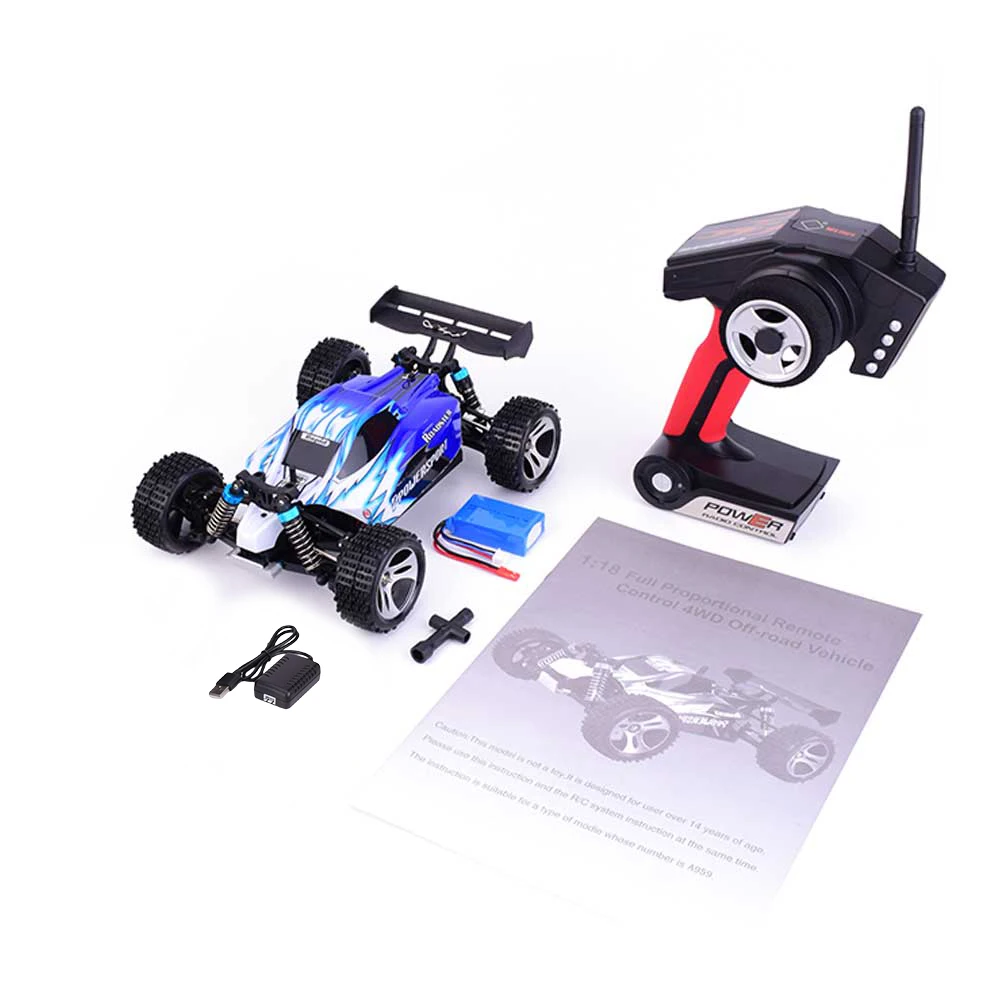 Wltoys A959 2,4G 1:18 Масштаб 4WD RC скоростной автомобиль 50 км/ч пульт дистанционного управления гоночный высокоскоростной ударопрочный внедорожный автомобиль