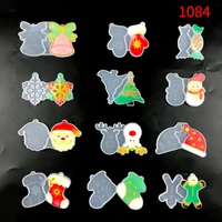 christmas theme resin silicone molds xmas tree snowflake epoxy resin mold home party decorations jewelry pendant keychain mold