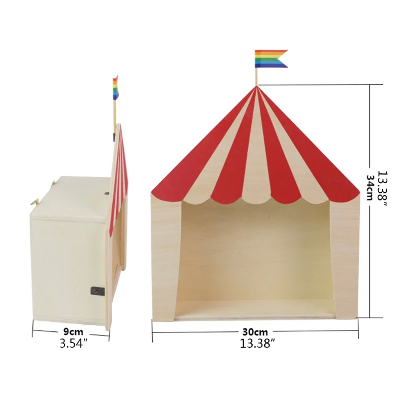 

Wooden Circus Chalet Shaped Storage Rack Kids Room Decoration Floating Wall Storage Shelf Display Hanging Shelving Child T21D