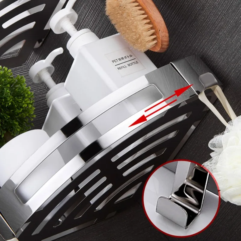 

Punch-free Bathroom Shelf Bathroom Wall-mounted Bathroom Toilet Triangle Wash Table Storage Supplies 304 Stainless Steel
