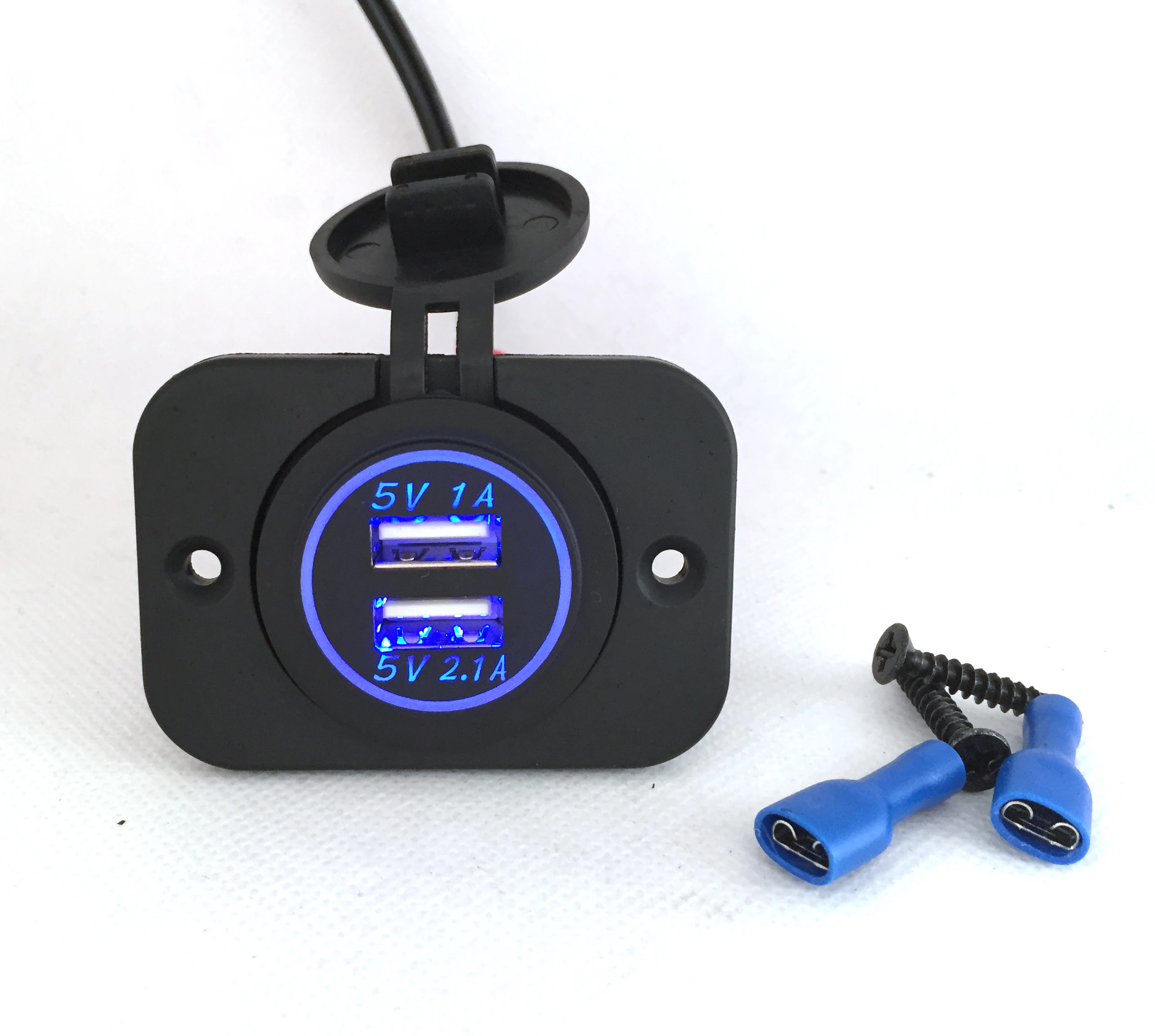 DIY 12V 24V Dual USB Автомобильное зарядное устройство Панель питания 1A &amp 2.1A для Iphone