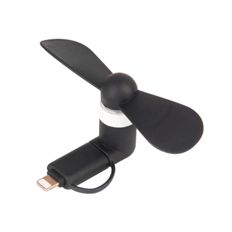 Портативный интерфейс для Android и IOS адаптер 2-в-1 со съемным вентилятором Micro USB