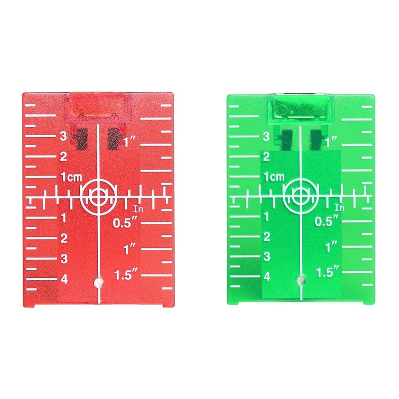 

2 Pcs Lasers-Target Card Plate For Laser-Level Target Plate Inch/Cm, Red & Green