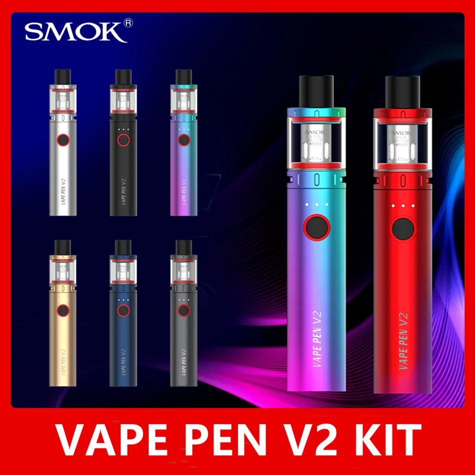 SMOK VAPE PEN V2 Kit E Cigarette Hookah Pen Tank For Meshed Coil Vaporizer Battery Mod 1600mah Electronic Cigarette  Stick V8