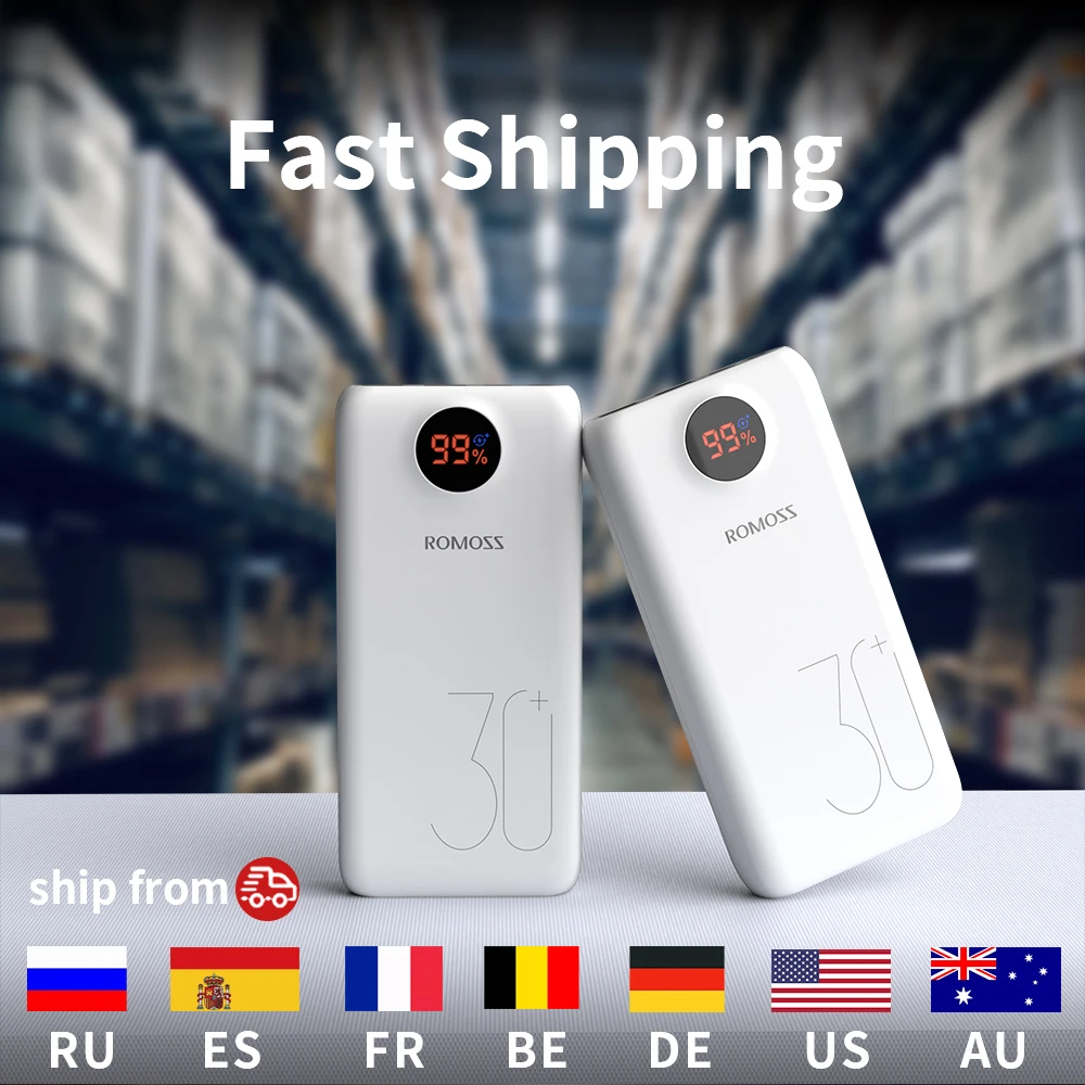 ROMOSS SW30 Pro Power Bank 30000mAh Повербанк QC PD 3 0 Быстрая зарядка 30000 мАч портативное Внешние
