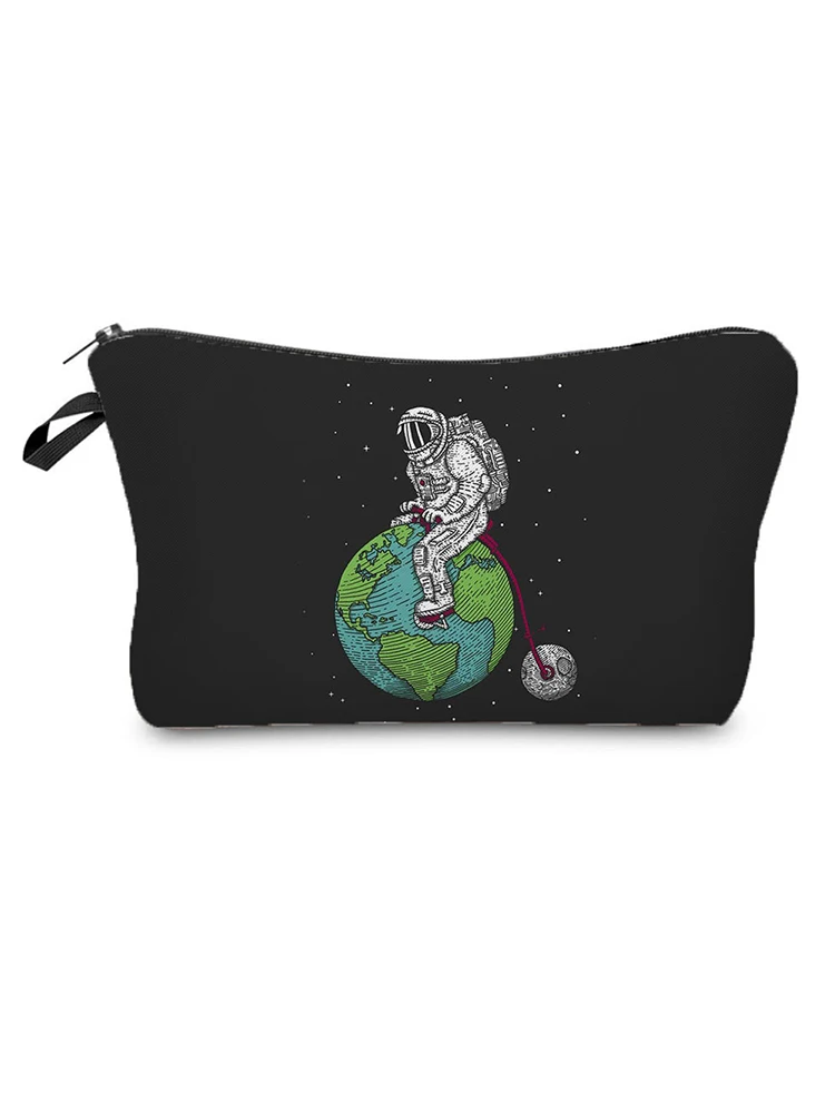 

Fashion Printed Astronaut Cosmetics Organizer Bag Portable Women's Makeup Bag High Quality Storage Bags for Women Small Gift Bag