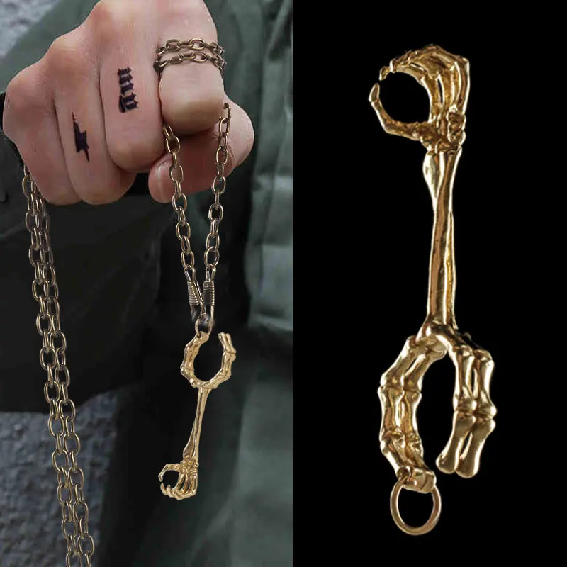 Кольцо-держатель для курительной трубки с черепом и кольцом ключей держатель