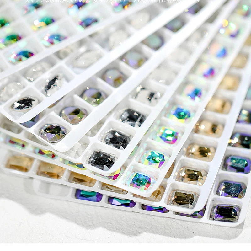 5 шт стеклянные кристаллы Стразы 3D Капля воды прямоугольный овальная водяная