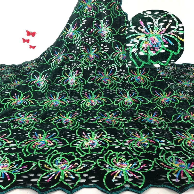 

Colorful Velvet Lace Fabrics Nigerian Sequence Lace Fabrics African Tulle Lace Sequins Lace Fabric for Wedding Dress