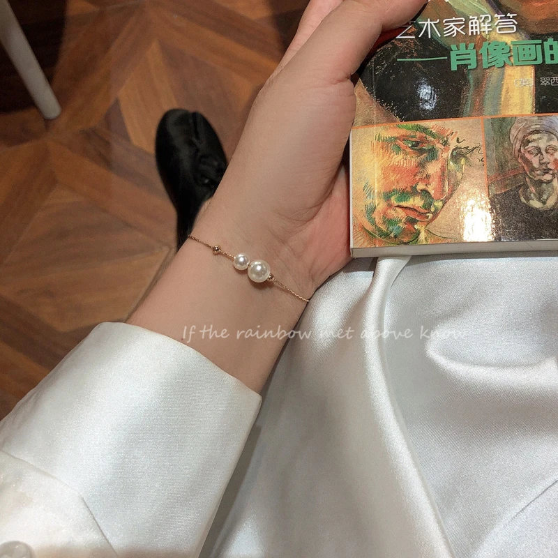 

2021 New Imitation Pearl Bracelet Metal Gold Tassel Charm Bracelets for Women Party Jewelry Accessories Fashion High Quality