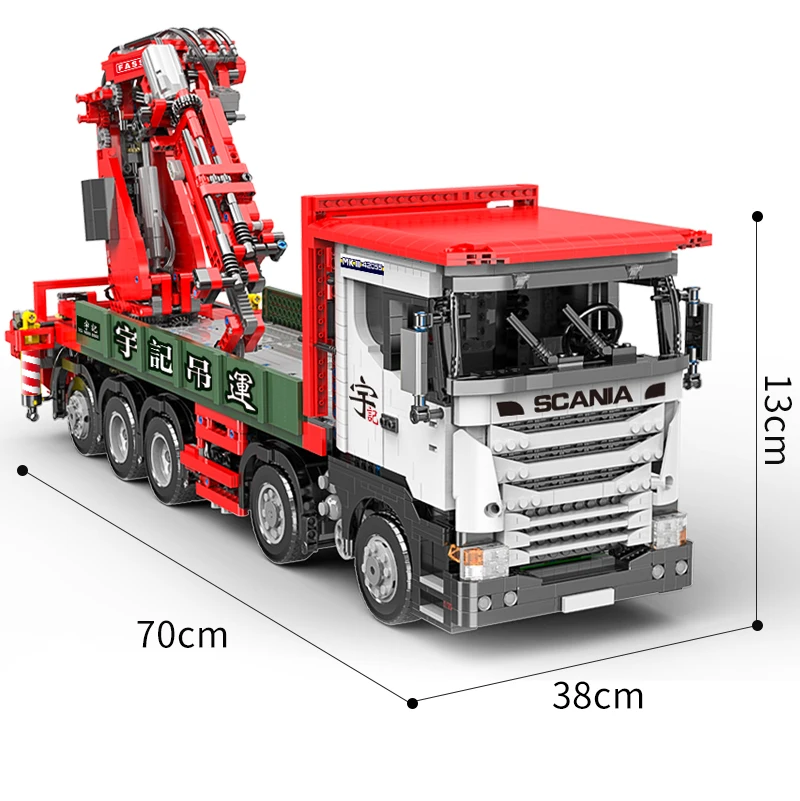 

YC-GC008 APP High-Tech Car Model The Big Scania Crane Lorry Truck Building Blocks Assembly Brick Toys Kids Christmas Gift