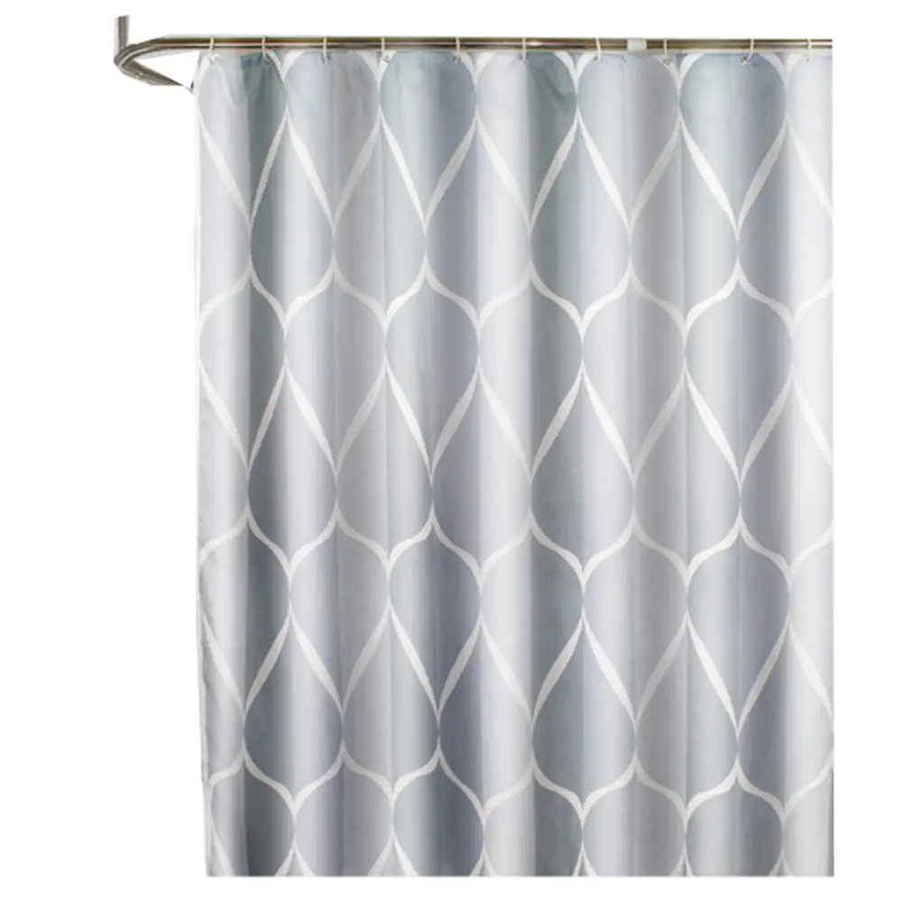

Simple Waterproof Shower Curtain Thick Polyester Shower Curtain Waterproof Design Quick-drying Shower Curtain