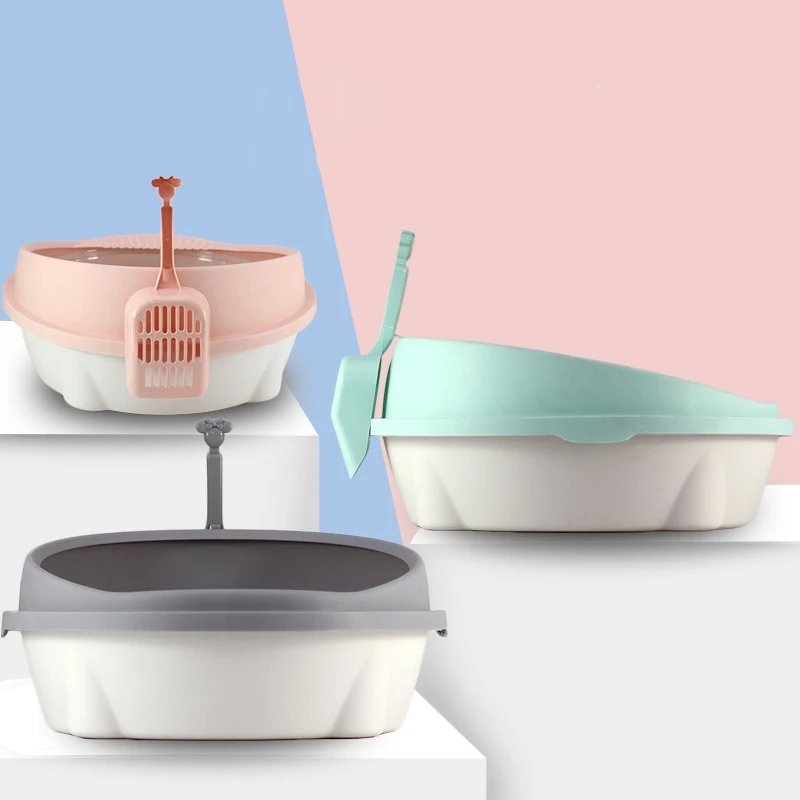 Новый полузакрытый кошачий Туалет большой пластиковый ящик для кошачьего