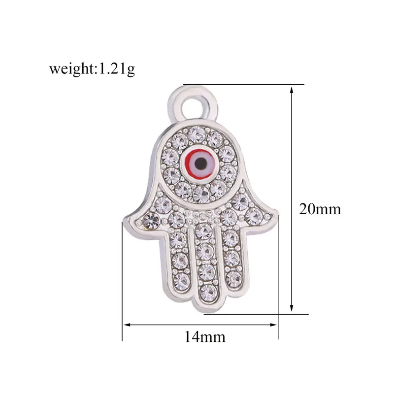 10 шт./лот подвеска с подвеской в виде глаз хамсы со стразами ювелирное изделие