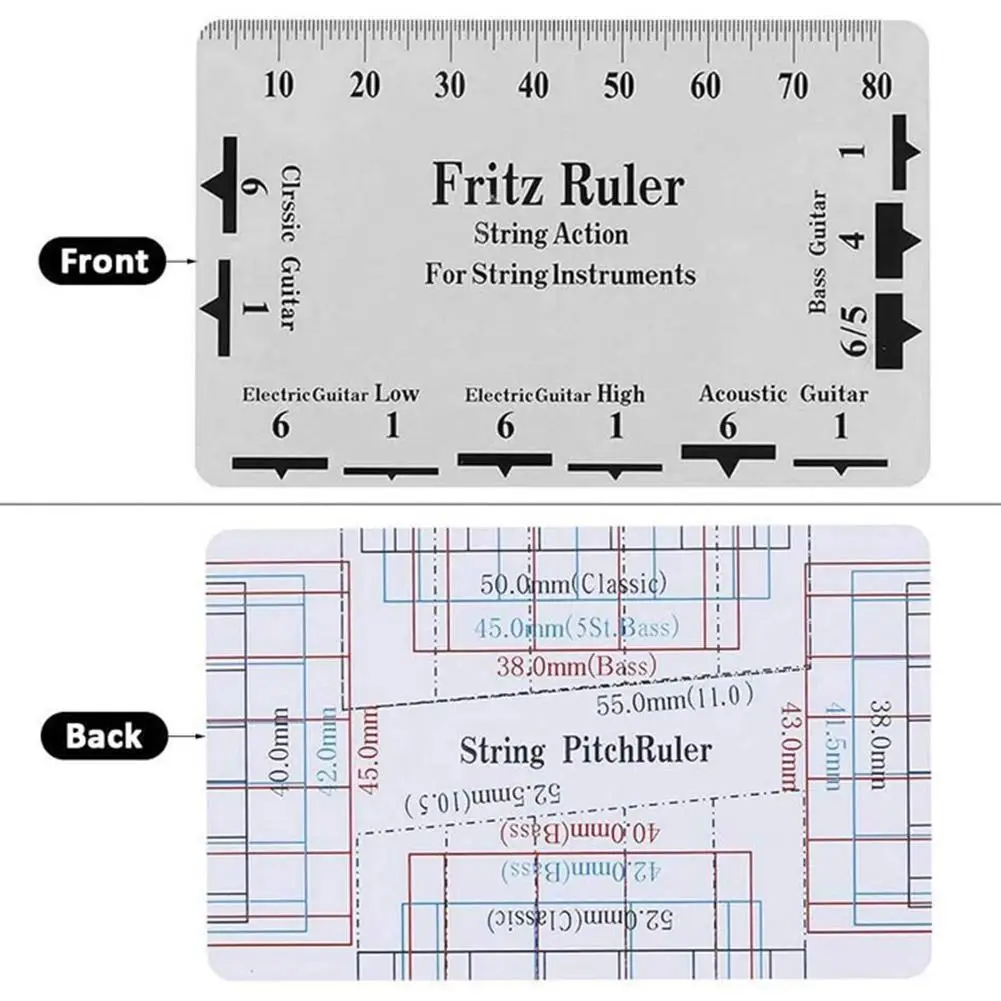 

New 2Pc String Action Gauge Ruler Guide Setup Guitar Guitar Ruler Bass Dedicated Parts Ruler Tool Plectrum Accessories Meas X6Q6