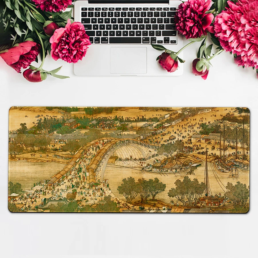 

Office Computer Desk Mat Table Big Lockedge Mouse Pad Gamer Chinese Style Laptop Cushion Desk Non-slip Mat Gamer Mousepad Mat