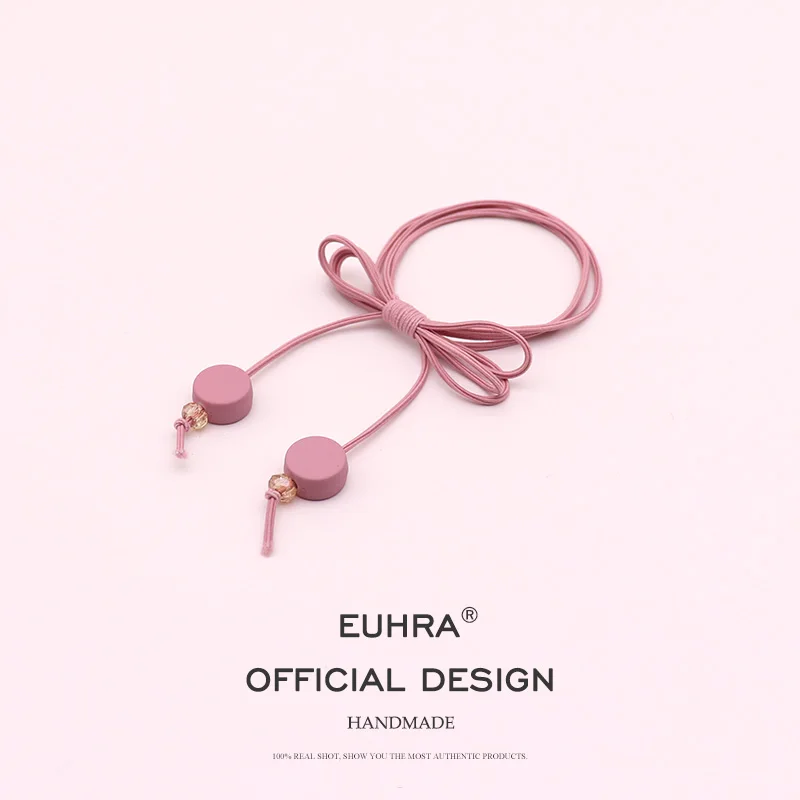 EUHRA, 5 цветов, Кристальные бусины, круглые, очаровательные, эластичные, с кисточками, конский хвост для женщин, лента для волос, для детей, эластичная резинка - Color: Color E