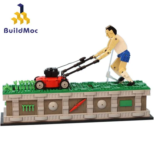 BuildMOC идеи серия классической милой Творческий прополка человек MOC-10820 с мотором