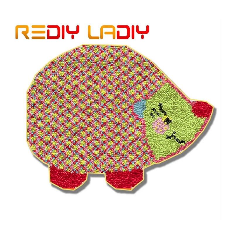 Крюк с защелкой ковер Наборы вяжущие крючком ковров красочные Ежик акриловой