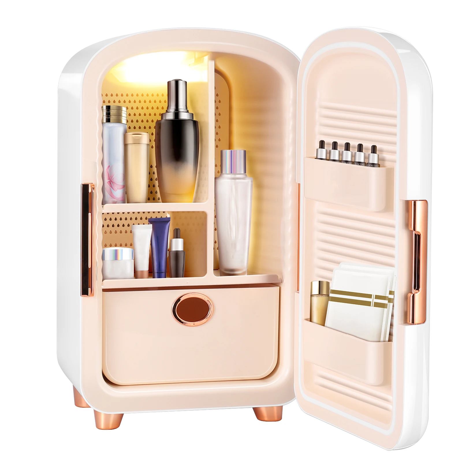 저렴한 화장품용 미니 냉장고 12L 뷰티 메이크업 냉장고 휴대용 전기 쿨러 가정용 자동차 스킨 케어 화장품 냉장고