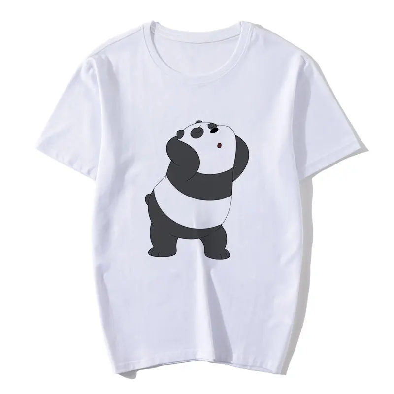 2020 летняя белая футболка с принтом панды Kawaii Женская милая Повседневная модная