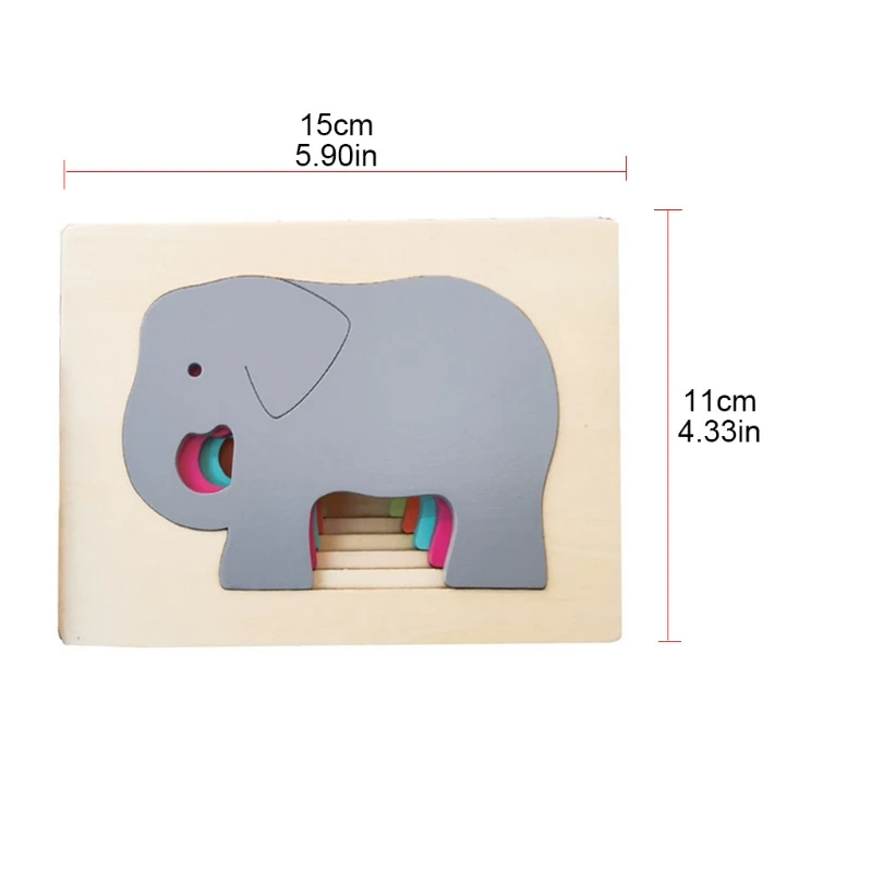

1Set Wooden Animal Puzzle with 4Patterns for Baby Learning & Brain Development Interactive Tangram Puzzle 3D Puzzles