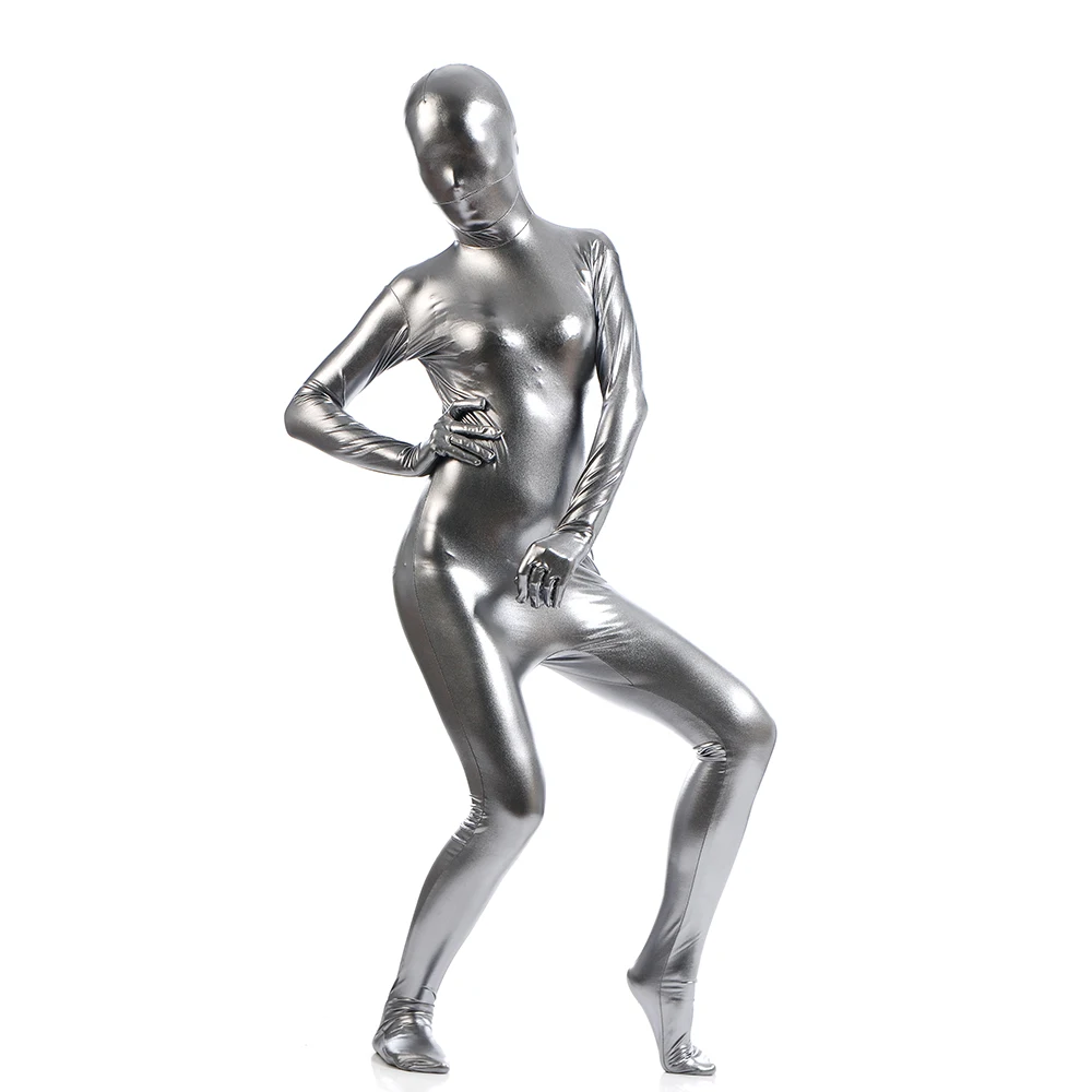 Блестящие супер герой лайкра спандекс блестящие фиолетовые женские комбинезон