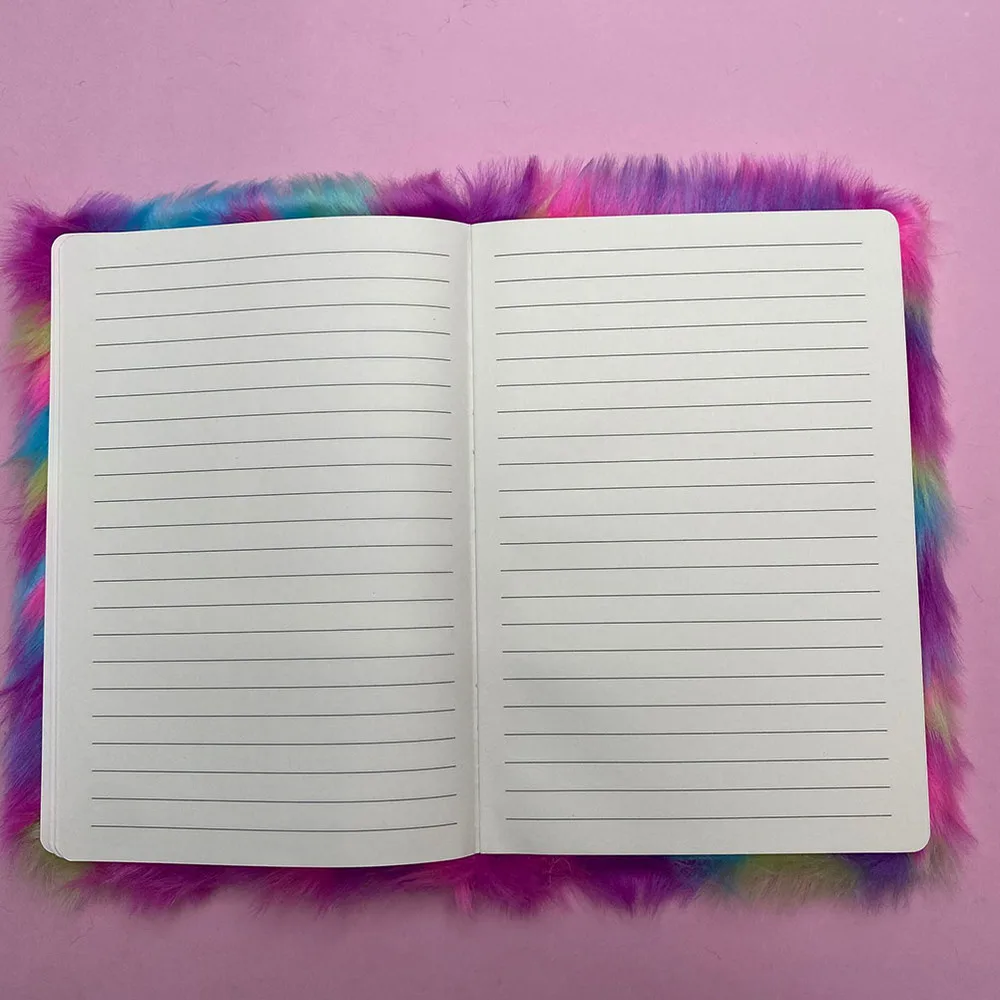 

Cartoon Notebook Plush Scrapbook Adorable Notebook Writing Pad Students Supplies (Purple Cat)