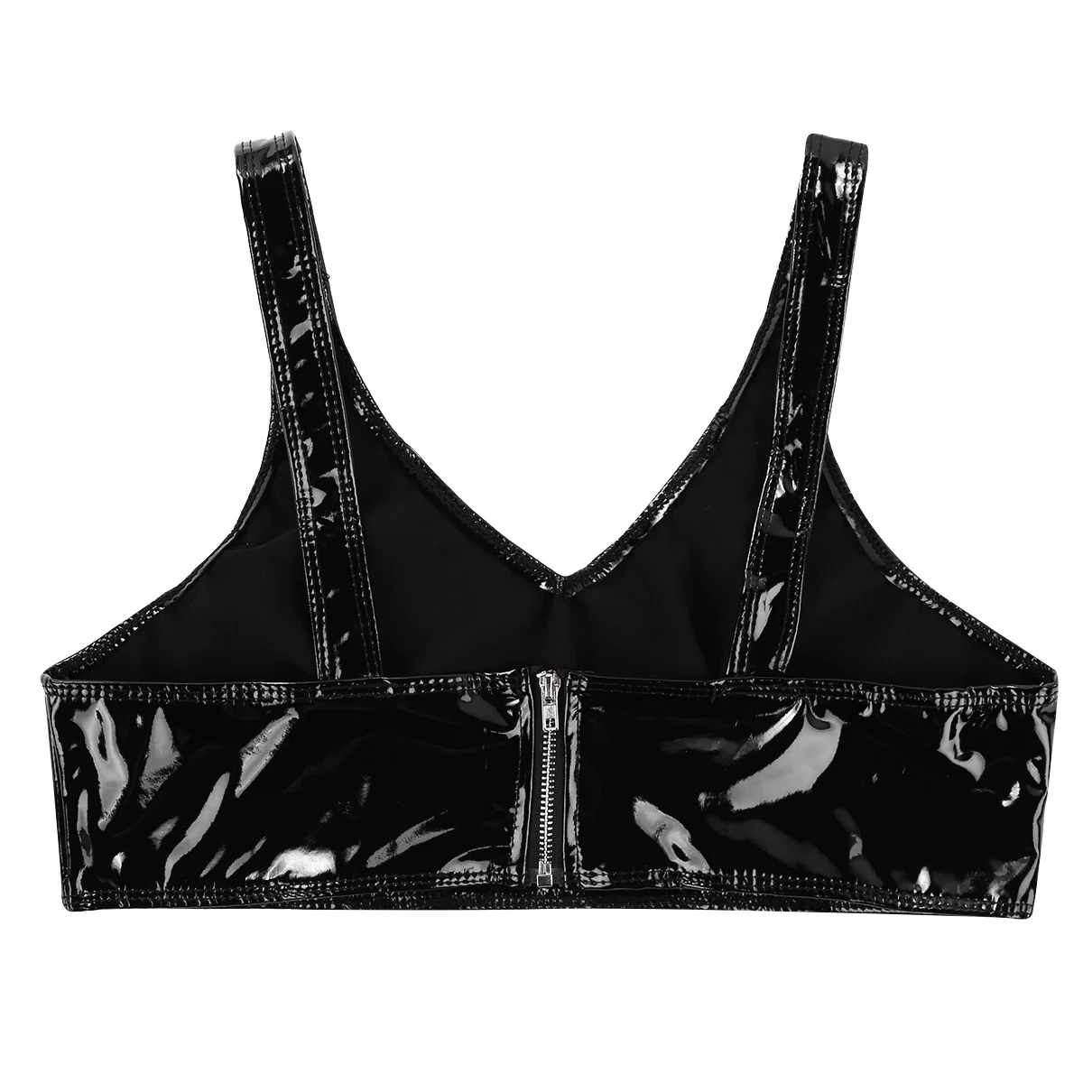 Женское сексуальное нижнее белье из лакированной кожи с открытыми сосками