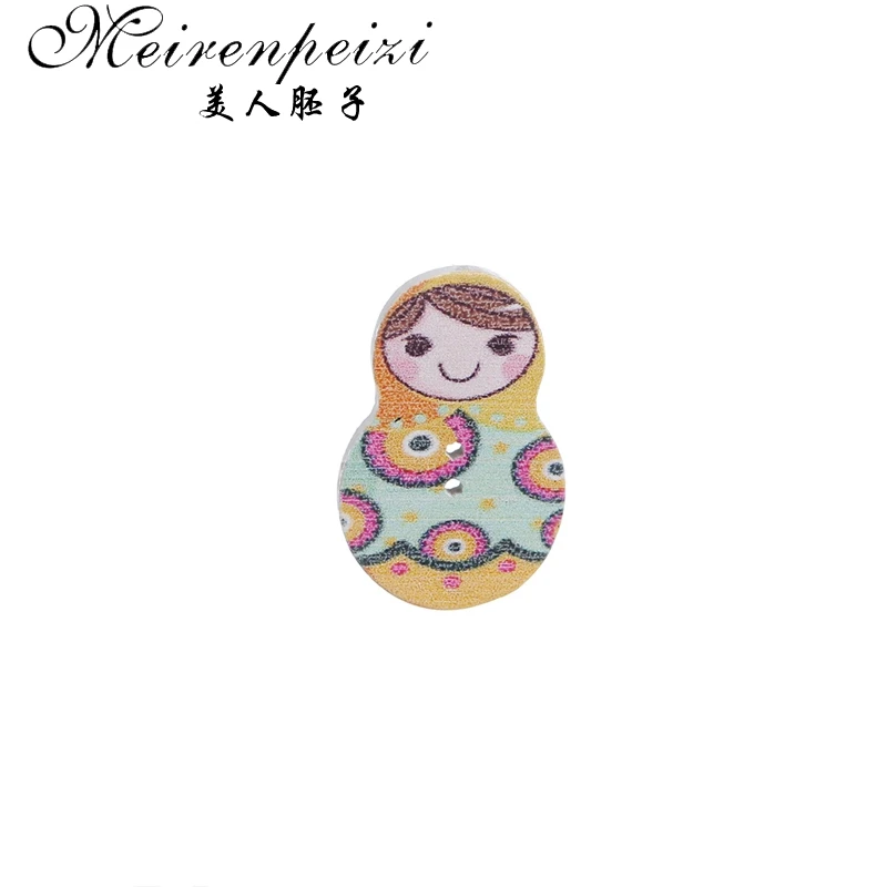 Винтажные деревянные броши &quotКукла&quot булавки красочная кукла-бабушка Детская