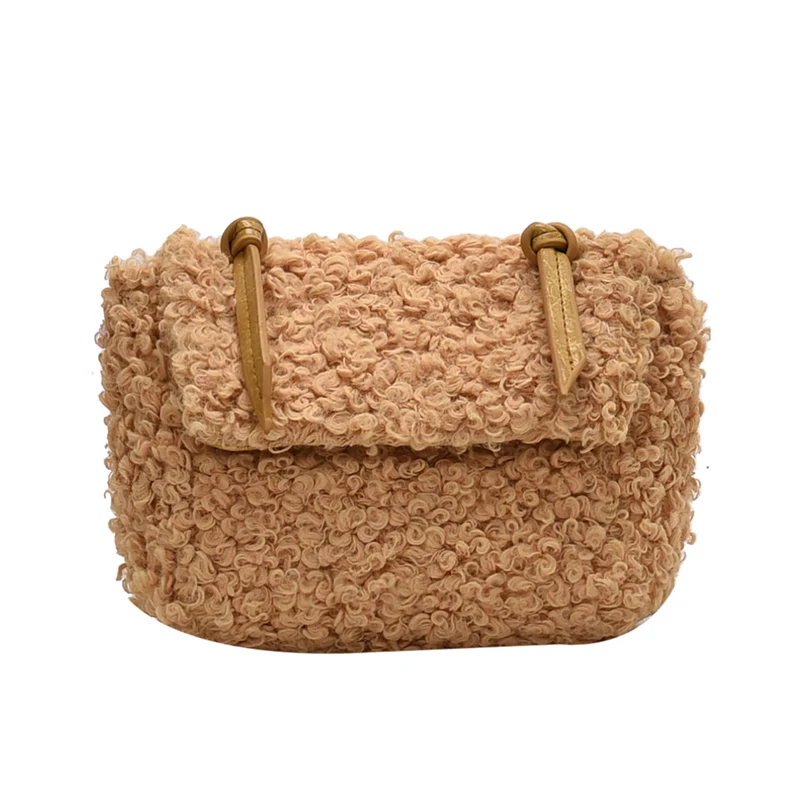 

Girls Shoulder Bag Winter Small Crossbody Bags For Women 2020 Artificial Lamb Hair Purse And Handbag Ladies Bag Warm Fur Packs