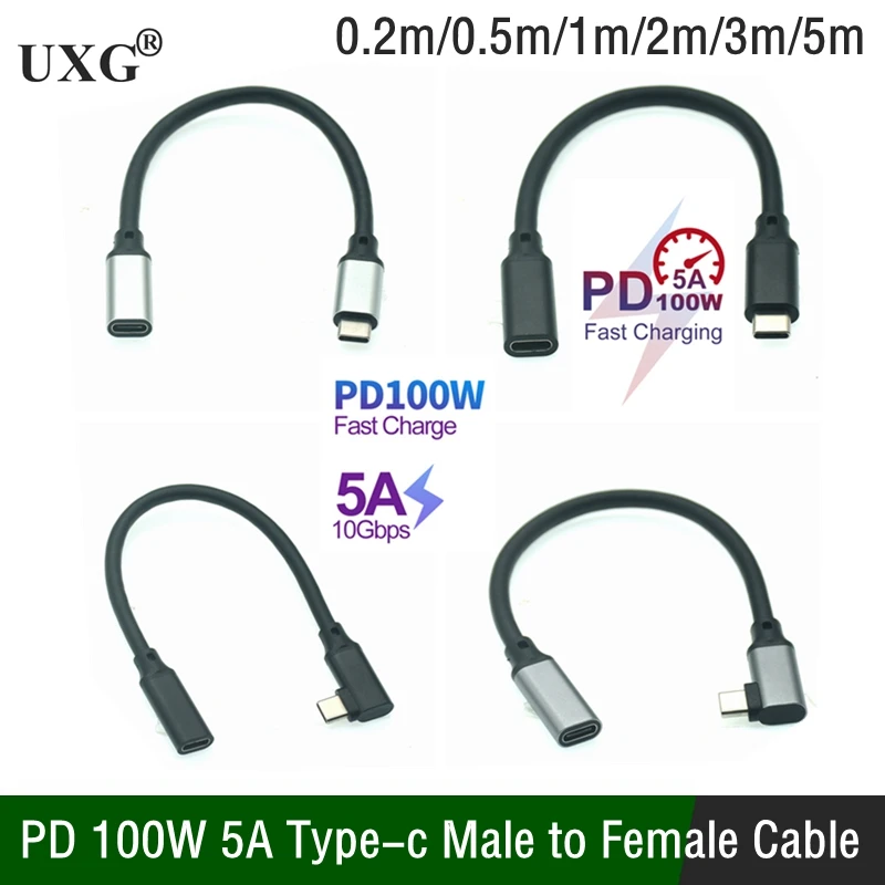 

3M 5M 10Gbps Gen2 Type-C USB 3.1 Male To USB-C Female Extension Data 100W Charging Cable Extender Cord For VR Mac/ Switch/Phone