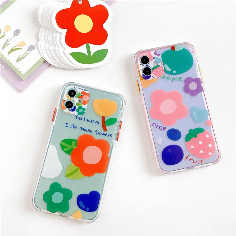 Милый чехол для телефона с цветами iphone se 2020 11 Pro Max 7 8 plus X XR XS задняя крышка защита