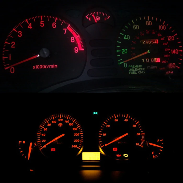 Прямая поставка; 10 шт. T5 17 37 73 74 SMD 5050 инструмент: клин приборная панель для автомобиля светодиодный свет лампы для Ford OE88