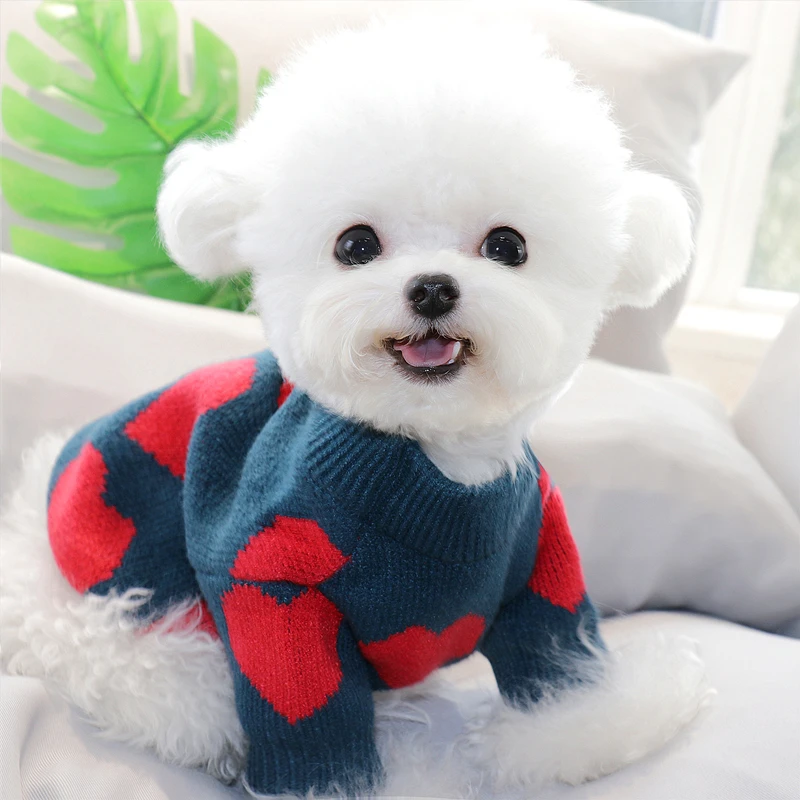Купить Осенне-зимняя одежда с надписью Love Pet Тедди кошка Бишон Померанский VIP маленькая собака Шнауцер одежда для собаки вязаный свитер