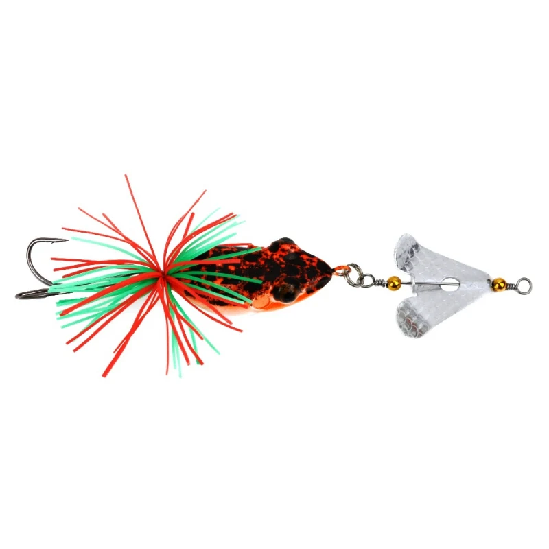 

1PCS Fishing Lure durable Lifelike scale patterns With Propeller Large Noise Isca Frogs Lure 135mm 9g Pesca Frogs Sinking Fishi
