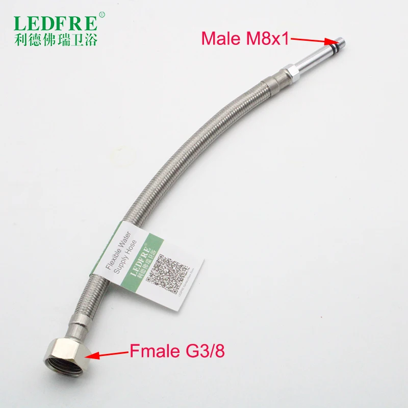 LF15318B F1/2* M8x1 кухонный кран из нержавеющей стали, плетеный гибкий водопроводный шланг, водопроводный резиновый шланг - Цвет: F3-8-M8-1