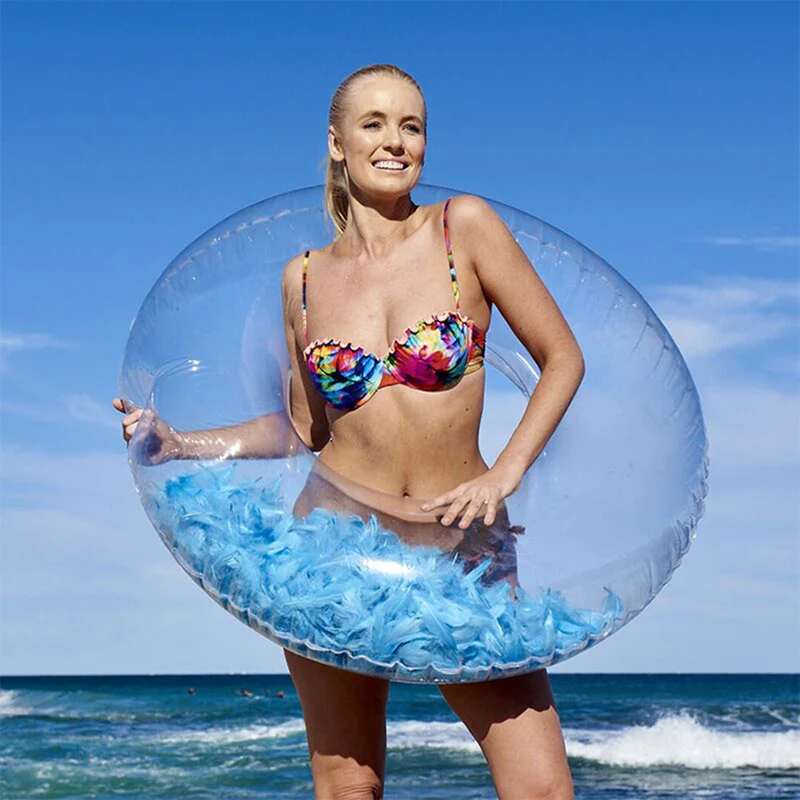 

Летнее пляжное круг для купания, плавательный круг для водного бассейна, надувное кольцо для купания, детский поплавок, круглые перья, кольц...