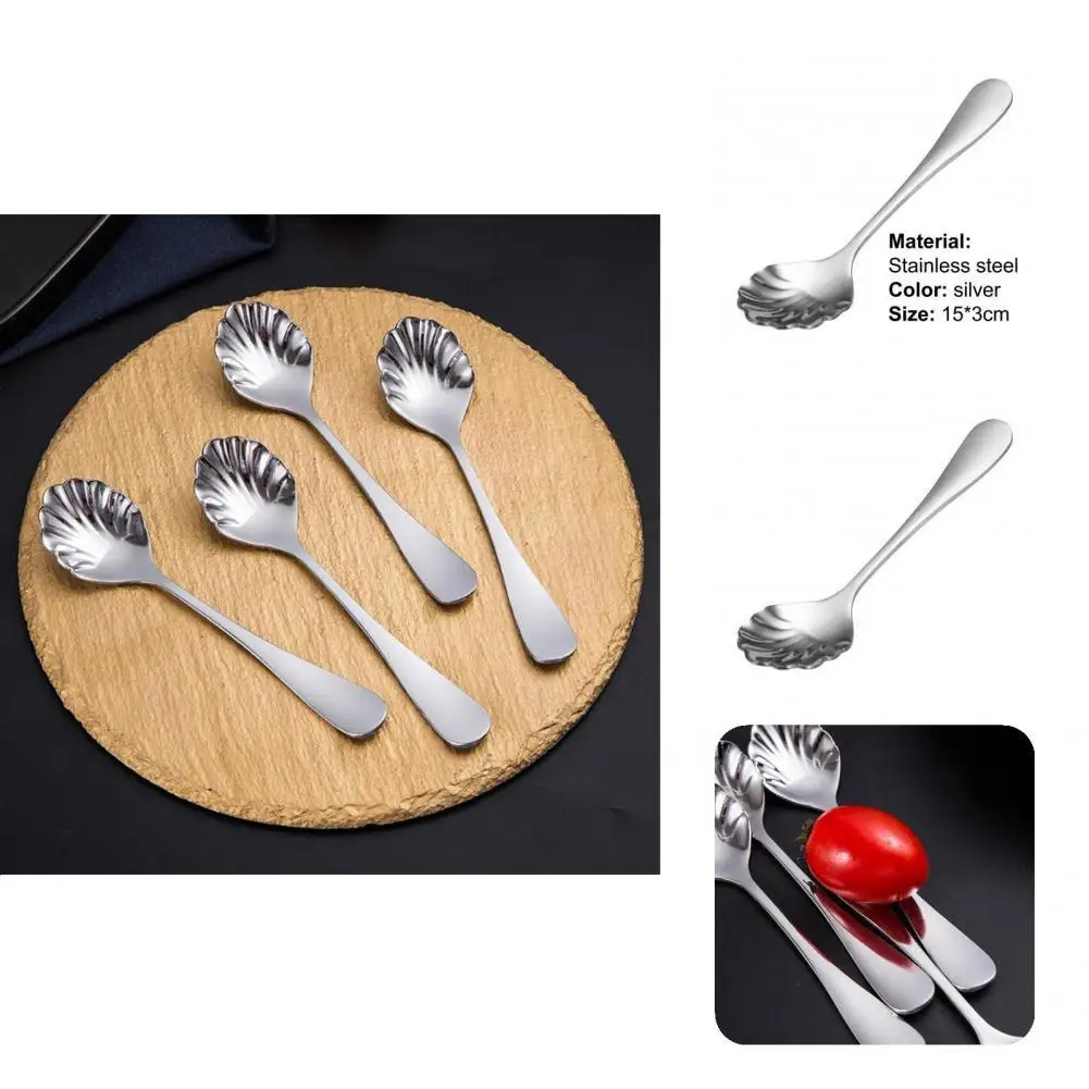 

Dessert Scoop Lightweight Attractive Shell Shape Home Ice Cream Spoon