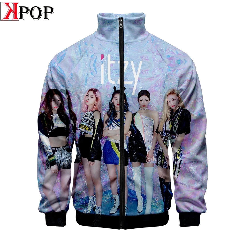 Pride ITZY/модная куртка реглан с воротником стойкой на молнии поступление