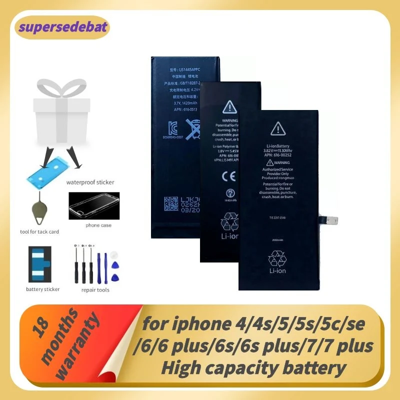 Аккумулятор Supersedeba для Iphone 6 аккумулятор 6s 4 4s 5 5s 5c Se Plus 7 мобильных