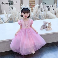 new style kids dress for girls pink long dresses vestido student birthday party princess girl dresses animation children clothes