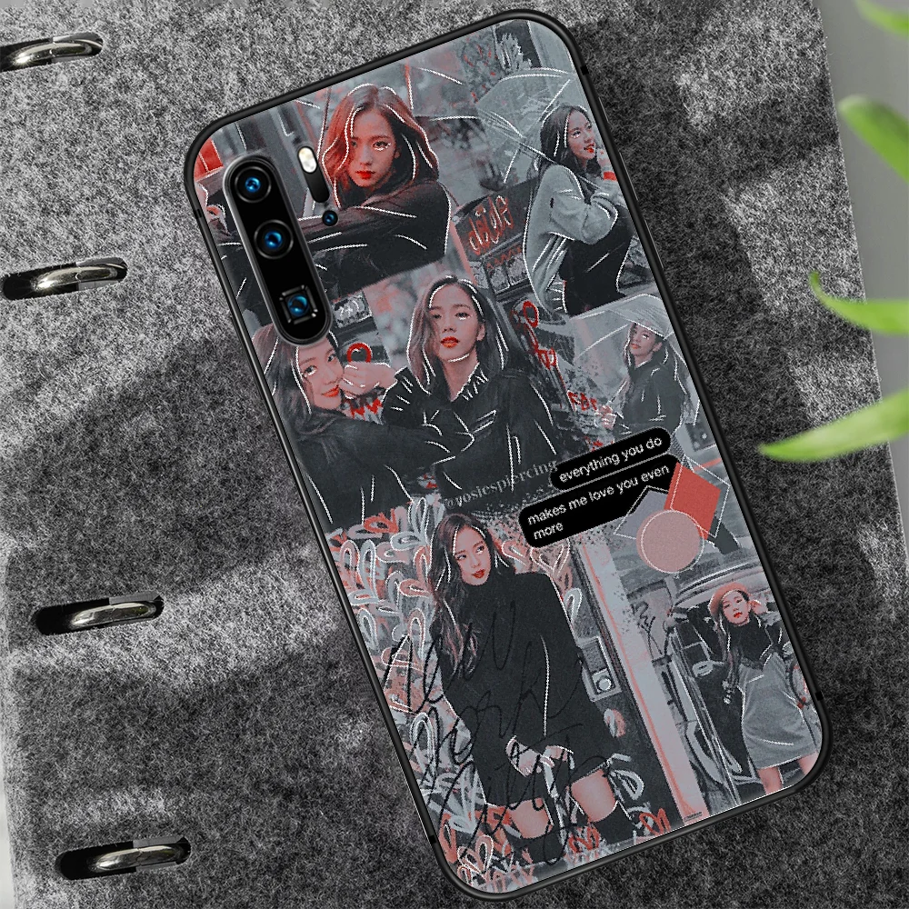 

JISOO girl Cute Phone Case For Huawei P Mate 10 20 30 40 Lite Pro smart Z 2019 nova 5t black Bumper Silicone Waterproof Fashion