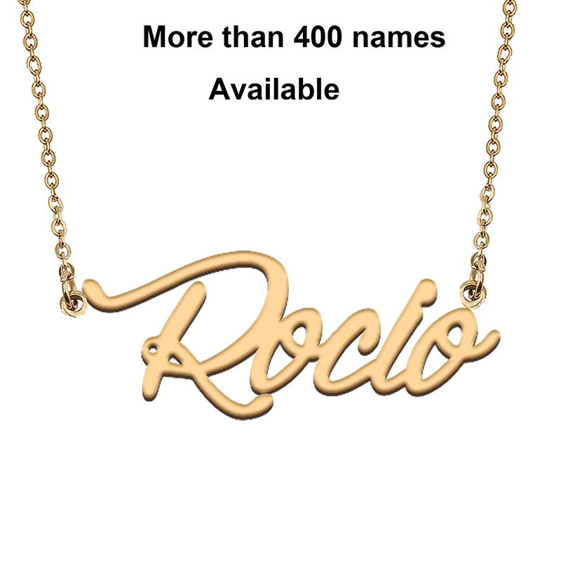 

Cursive Initial Letters Name Necklace for Rocio Birthday Party Christmas New Year Graduation Wedding Valentine Day Gift