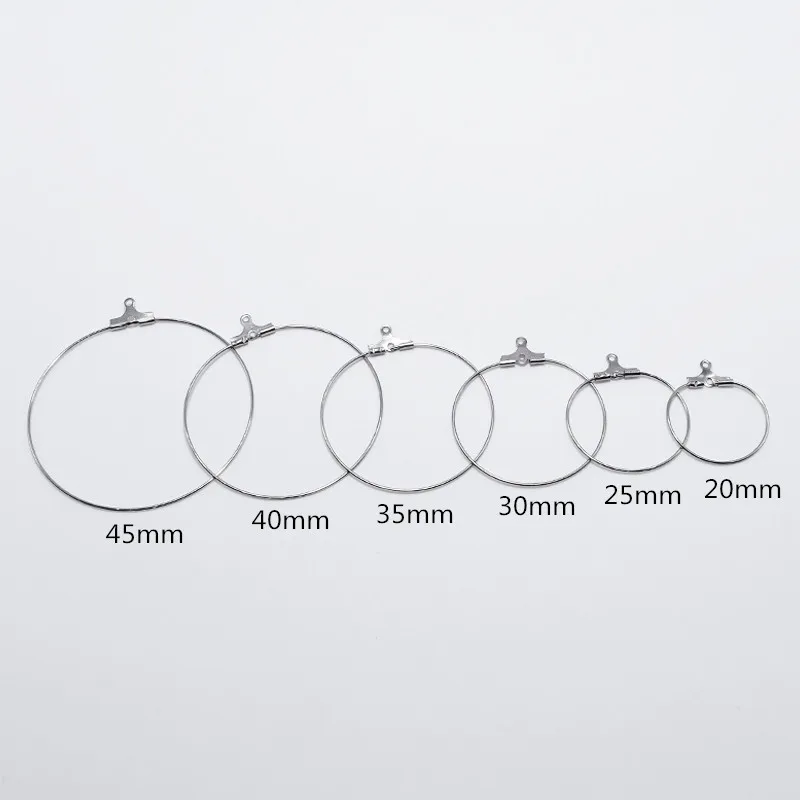 Круглые подвесные большие серьги из нержавеющей стали 20 шт. Минималистичная