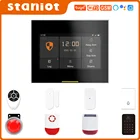 Беспроводная домашняя сигнализация Staniot, 433 МГц, Wi-Fi, GSM, поддержка приложений IOS и Android,Горячие продажи в России, быстрая доставка в течение 48 часов, поддержка 10 языков и голосов.