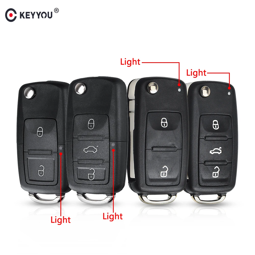 KEYYOU 10 шт. складной Автомобильный ключ с 3 кнопками и переключателем для VW polo passat b5