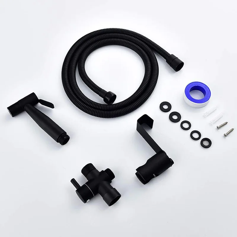 Набор для биде черный ручной распылитель туалета смеситель из нержавеющей стали