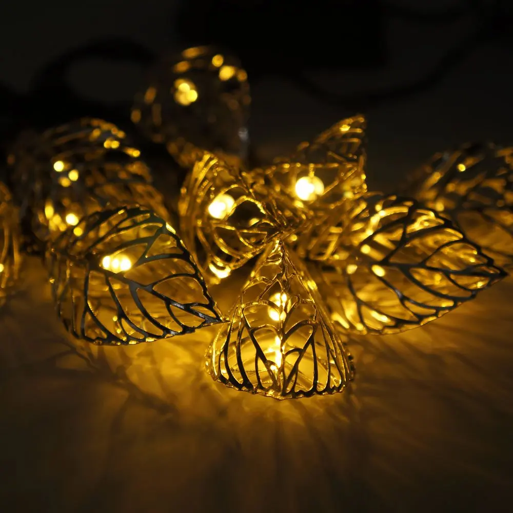 Солнечные гирлянды 20 светодиодный 5 м дерево в форме листа металлическое